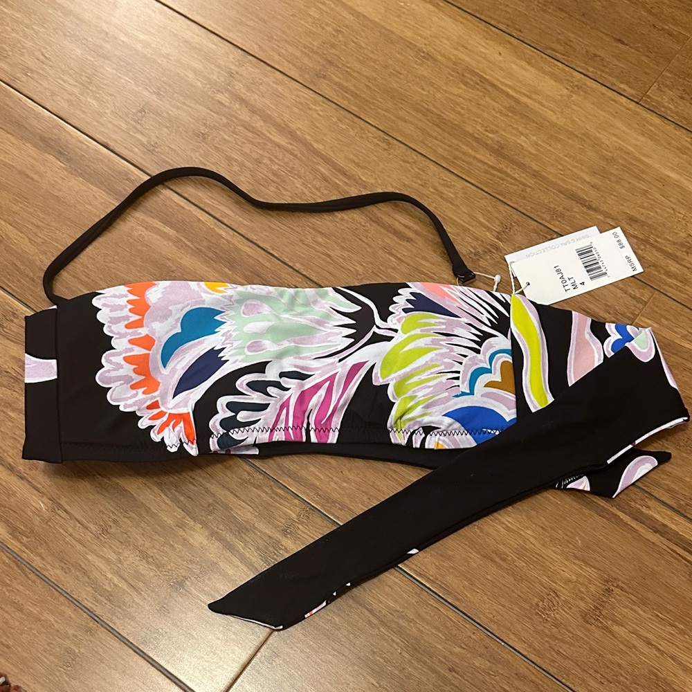 NWT Trina Turk Colorful Abstract Bandeau Bikini Top